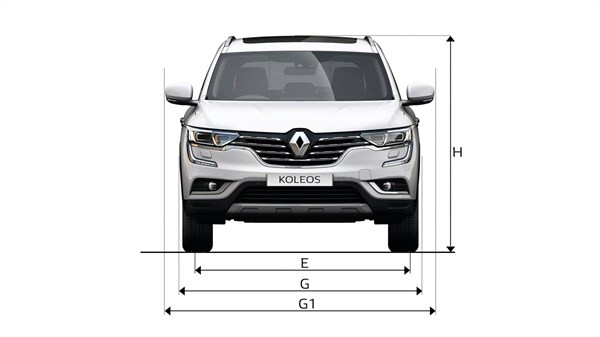 Renault KOLEOS - front view dimensions